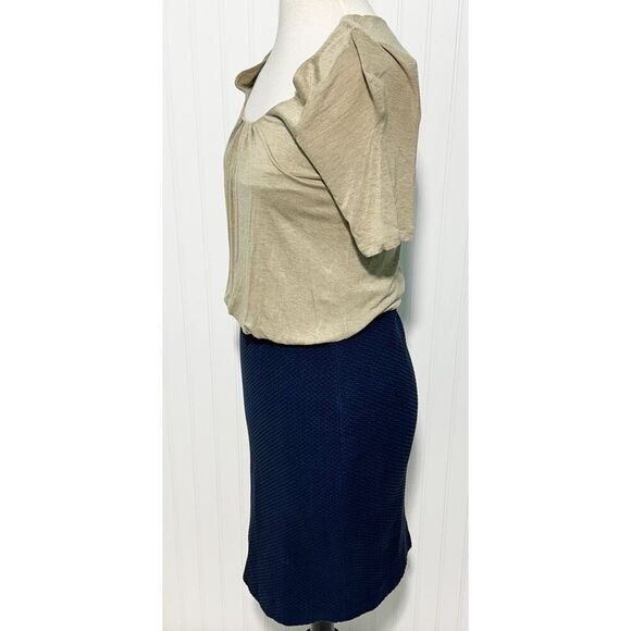 Boden Women's Scoop Neckline Sheath Dress Beige Navy Blue‎ Two-Tone Size 8 - Picture 6 of 9